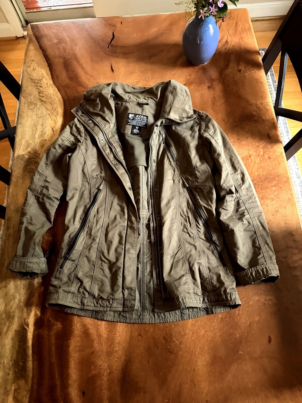 Kuhl Olive Green Hooded Utility Jacket